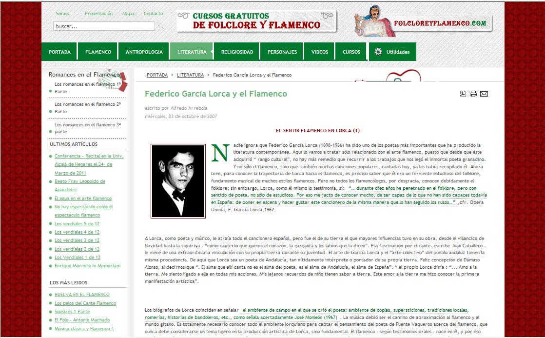 Federico García Lorca y el flamenco | Recurso educativo 35690