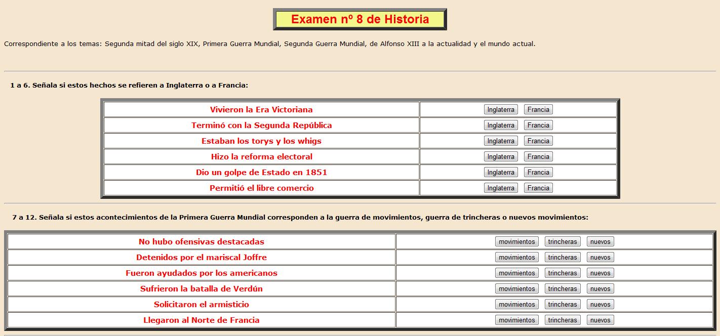 Examen de Historian (8) | Recurso educativo 37725