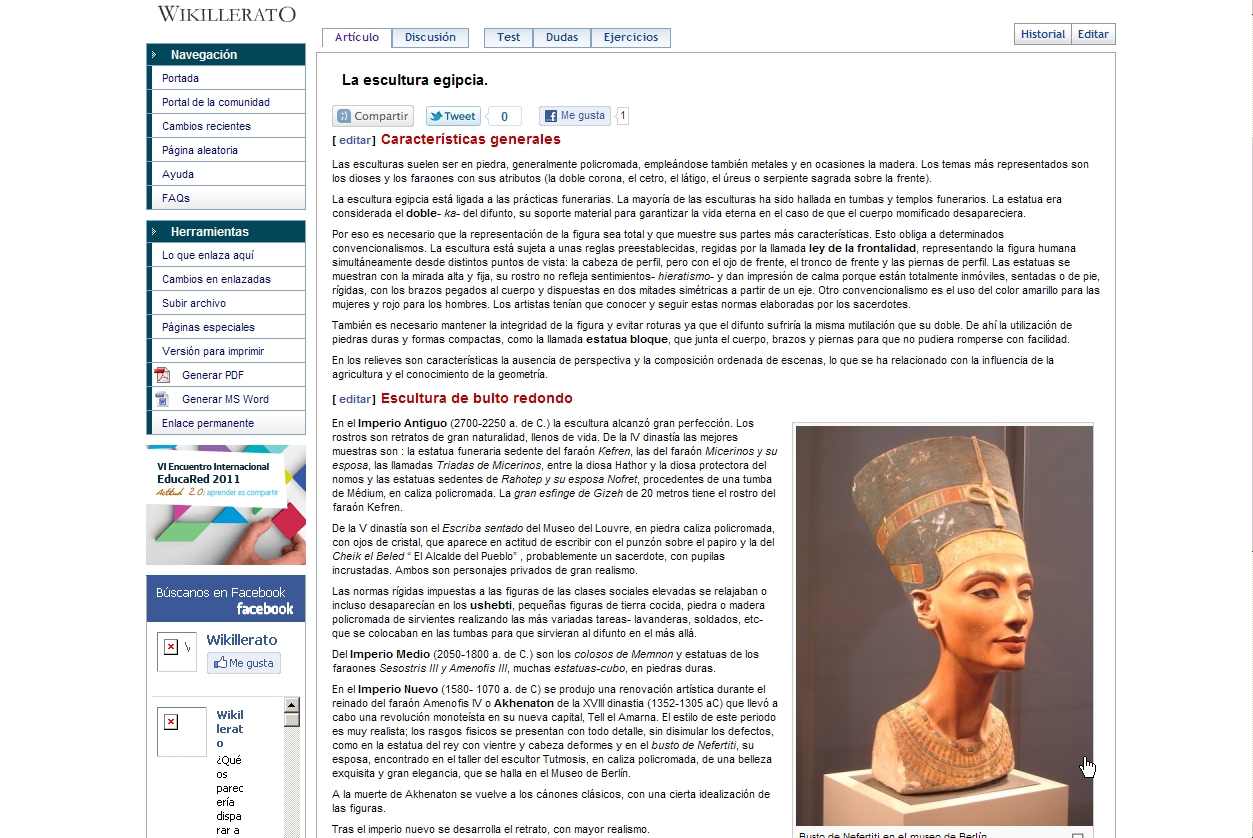 Escultura egipcia. La escultura en relieve y la escultura de busto redondo. | Recurso educativo 47266