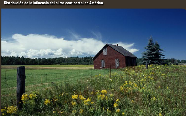 Distribución de la influencia del clima continental en América | Recurso educativo 47881