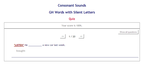 Quiz: Words with silent letters | Recurso educativo 48798