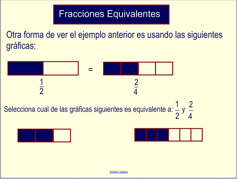 Fracciones equivalentes | Recurso educativo 48957