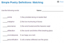 Simple poetry definitions: Matching | Recurso educativo 65954