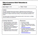 Lesson plan: Recreating a classroom in Afghanistan | Recurso educativo 77992