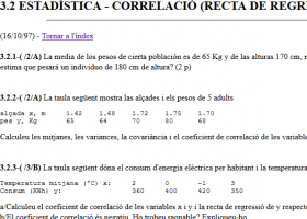 Exercicis d'estadíctica: correlació i recta de regressió | Recurso educativo 743447