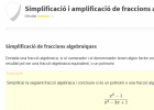 Simplificació i amplificació de fraccions algebraiques | Recurso educativo 745721