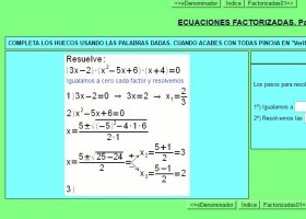 Equacions factoritzades | Recurso educativo 761388