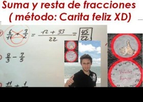 Suma y resta de fraccionarios (Método de la carita feliz). Tarea al final | Recurso educativo 726109