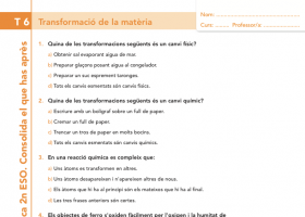 Transformació de la matèria | Recurso educativo 747747